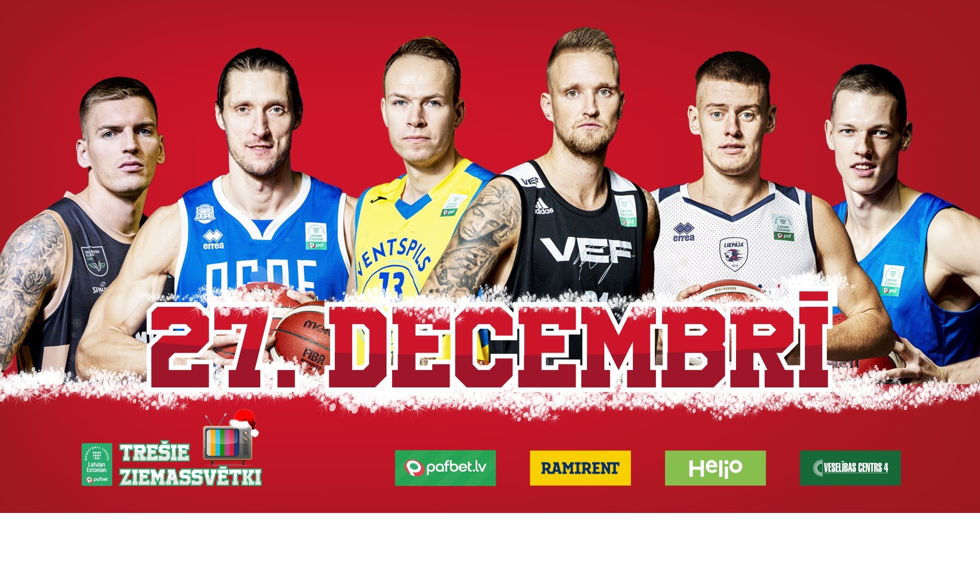 Trešie ziemassvētki 27. decembrī: trīs sērijas interesanta basketbola ar aizraujošām starpspēlēm