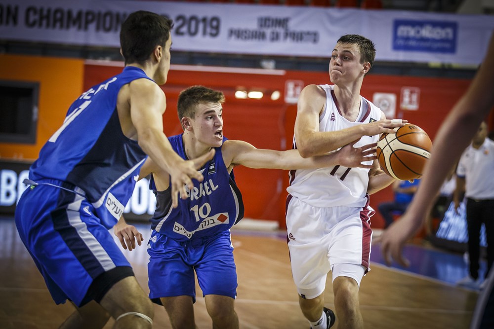 U16 puiši Eiropas čempionātā: pirmajā spēlē zaudējums Izraēlai