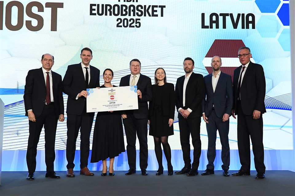 FIBAEurope valde piešķir Latvijai tiesības rīkot EuroBasket’2025 grupas turnīru un finālspēles