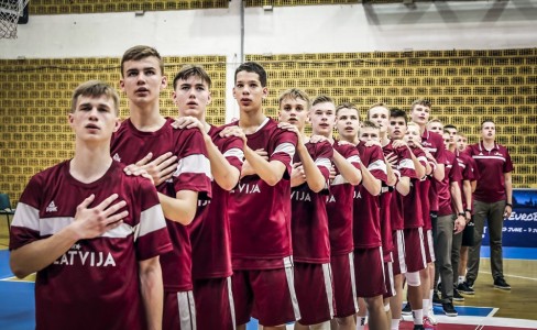 U16 puiši: otrdien 14:45 astotdaļfināls ar Izraēlu; tiešraide www.youtube.com/FIBA