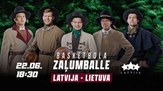 22. jūnijā basketbola zaļumballe Latvija – Lietuva un pateicība Jānim Blūmam